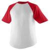 Augusta Sportswear Youth Short-Sleeve Baseball Jersey, Medium, White/RED