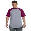 Augusta Sportswear Short-Sleeve Raglan T-Shirt, 2XL, ATHLETIC HTHR/MAROON view 1