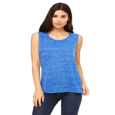 Bella + Canvas Ladies Flowy Scoop Muscle Tank, 2XL, TRUE ROYL MARBLE