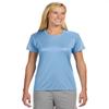 A4 Ladies' Short-Sleeve Cooling Performance Crew, Large, Light Blue view 2