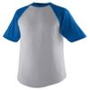 Augusta Sportswear Youth Short-Sleeve Baseball Jersey, Small, Athletic Heather/Royal