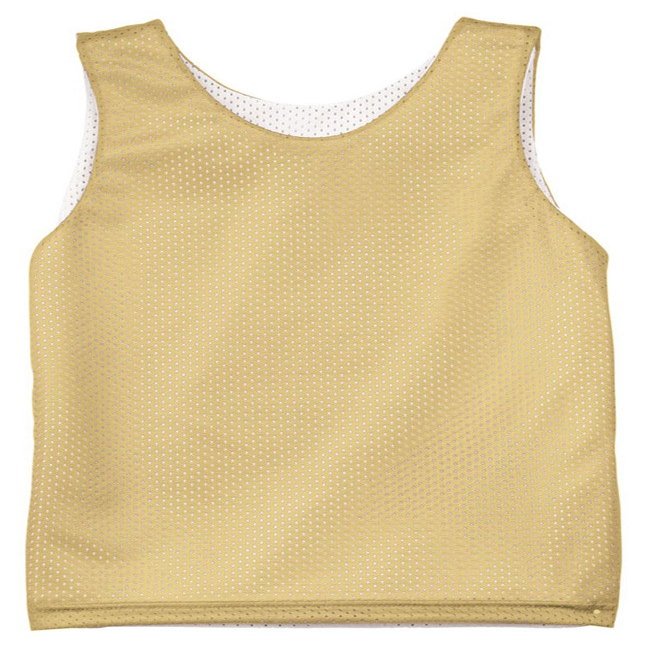A4 Youth Reversible Mesh Tank Top, Large, Vegas Gold/White