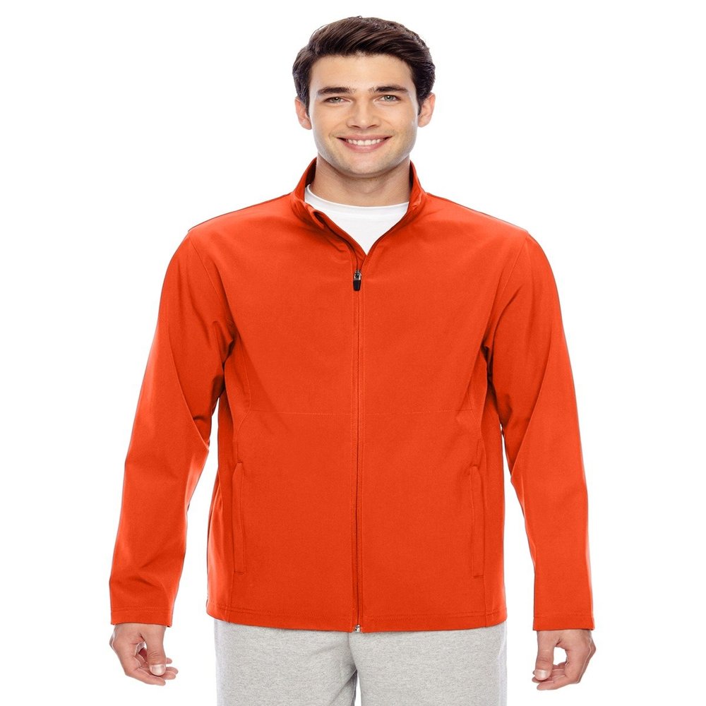 Team 365 Men's Leader Soft Shell Jacket, Small, SPORT ORANGE