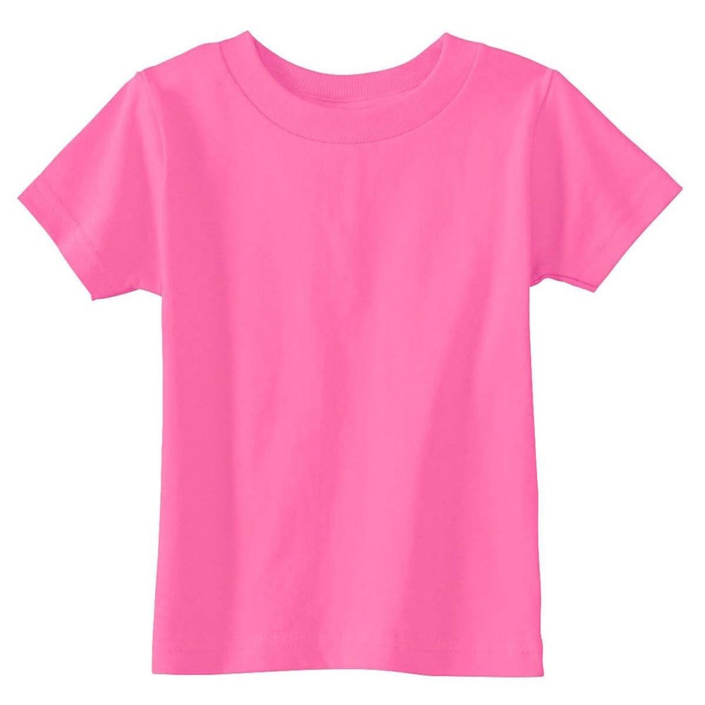 Rabbit Skins Infant Short Sleeve Cotton T-Shirt, Raspberry , 24M