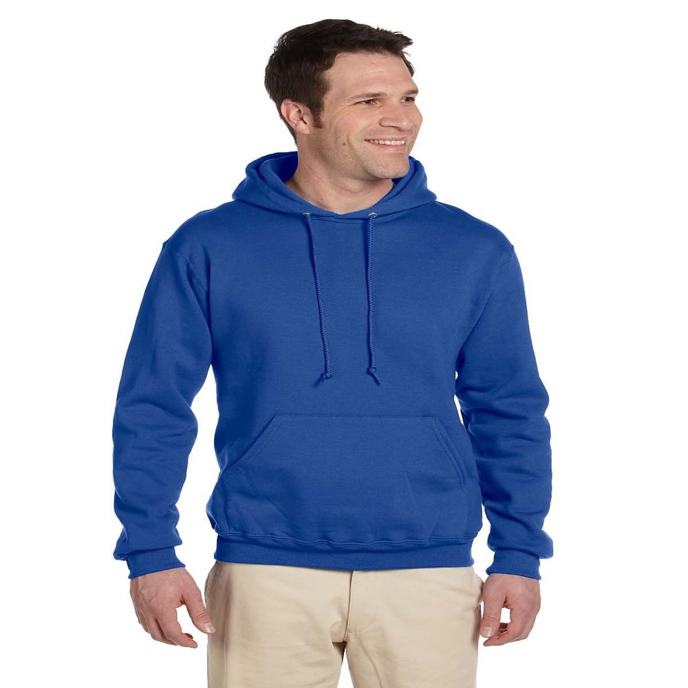 Jerzees mens 9.5 oz. 50/50 Super Sweats NuBlend Fleece Pullover Hood(4997)-ROYAL-2XL