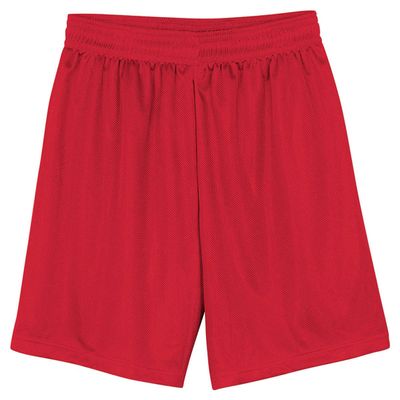 A4 Drop Ship Adult Seven inch Inseam Lined Micromesh Short, 2XL, Scarlet