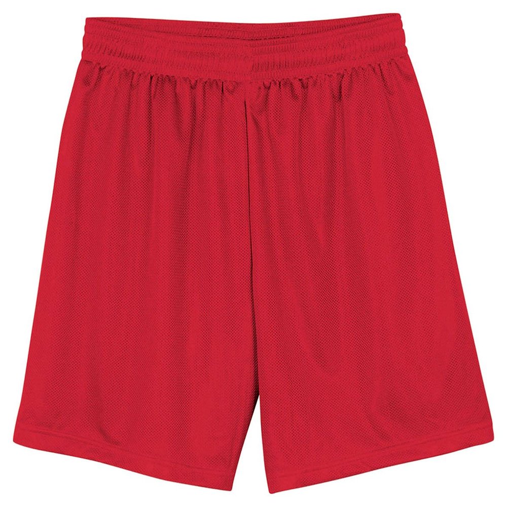 A4 Drop Ship Adult Seven inch Inseam Lined Micromesh Short, 2XL, Scarlet
