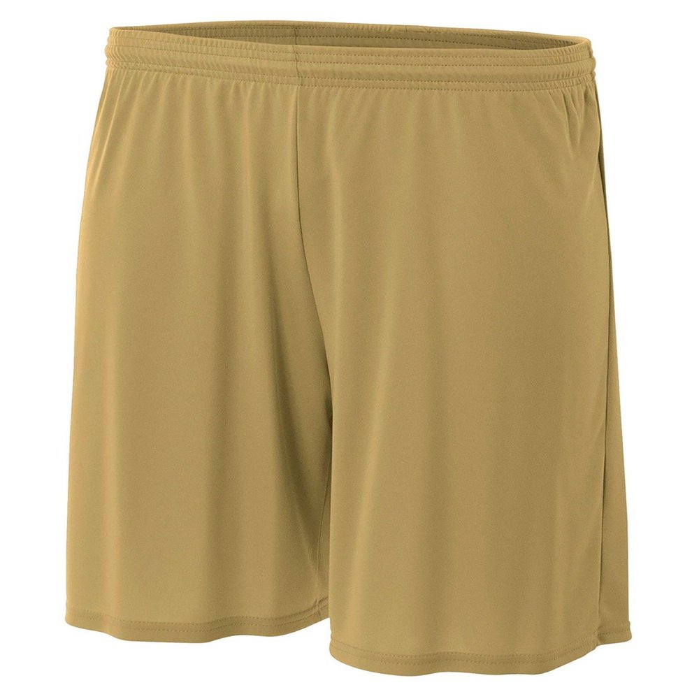 A4 Drop Ship Youth Six Inch Inseam Performance Short, Medium, VEGAS GOLD