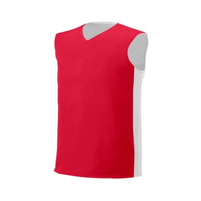A4 Drop Ship Youth Reversible Muscle Tee, Large, Scarlet/White