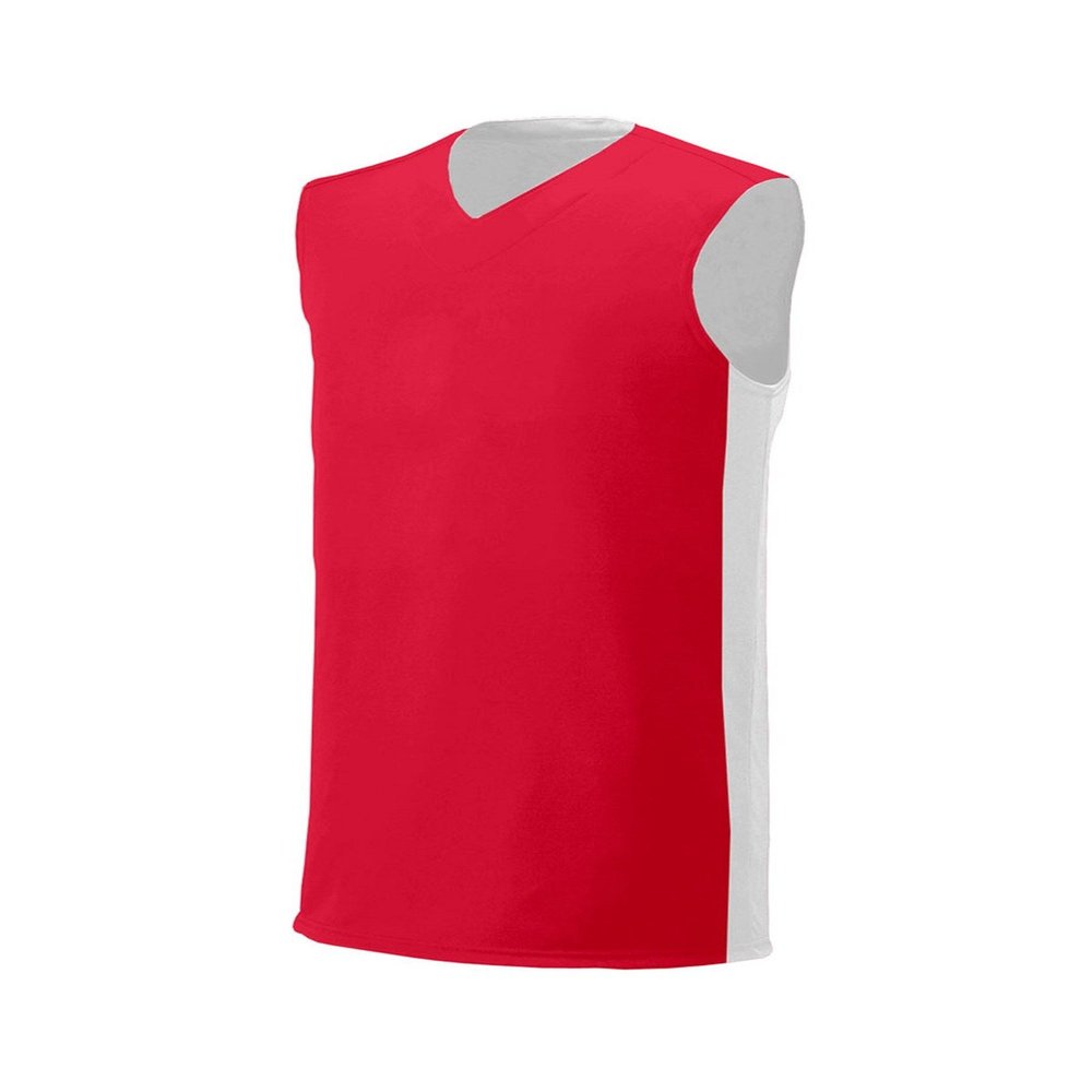 A4 Drop Ship Youth Reversible Muscle Tee, Large, Scarlet/White