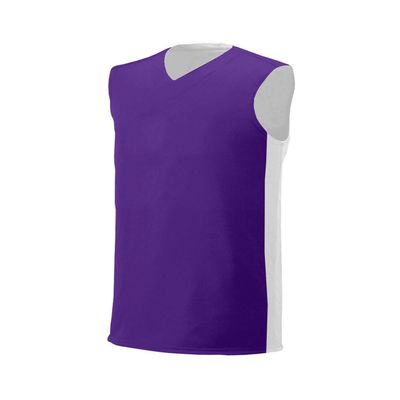 A4 Drop Ship Youth Reversible Muscle Tee, Medium, Purple/White