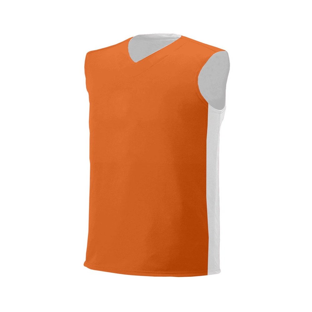 A4 Drop Ship Youth Reversible Muscle Tee, Medium, Orange/White