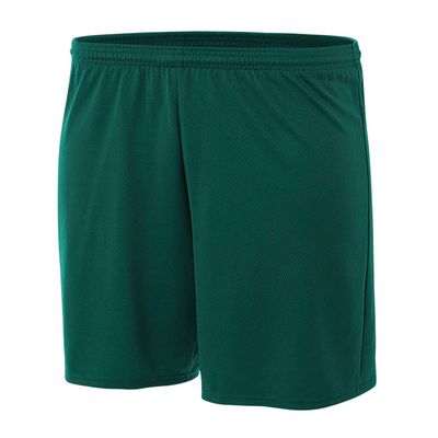 A4 Drop Ship Youth Seven Inch Inseam Power Mesh Practice Short, Large, Forest Green