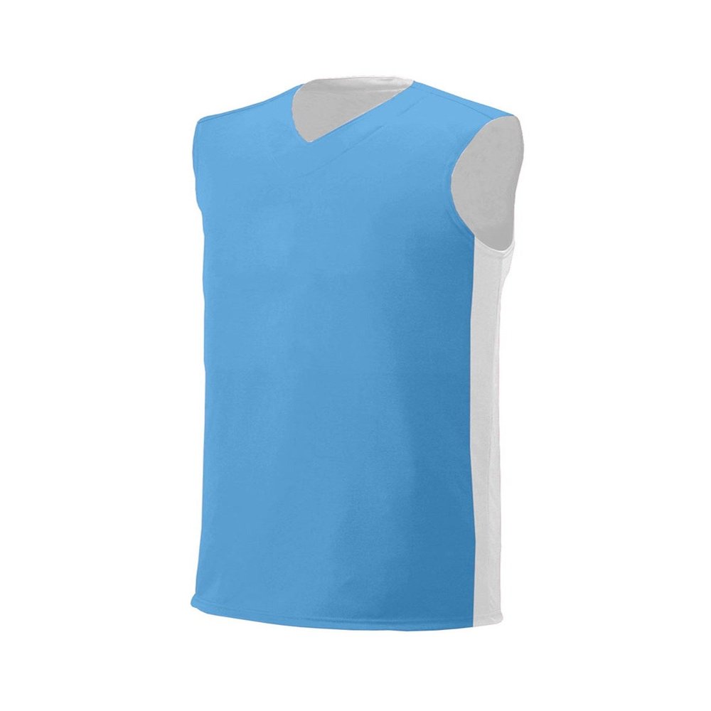 A4 Drop Ship Youth Reversible Muscle Tee, Small, Lt Blue/White
