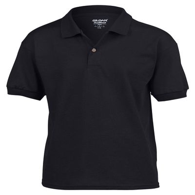 Gildan DryBlend Youth 5.6 oz., 50/50 Jersey Polo, Medium, BLACK