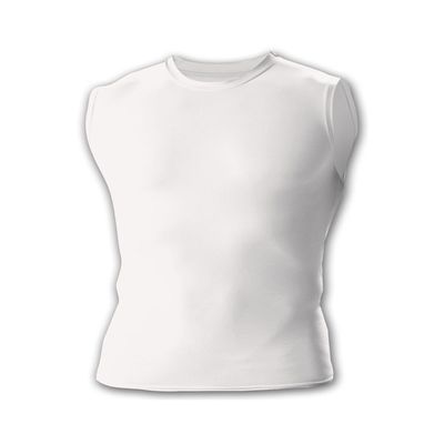 A4 Drop Ship Adult Compression Muscle Tee, Large, White