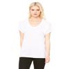 Bella + Canvas Ladies' Flowy Raglan T-Shirt, Medium, WHITE view 1