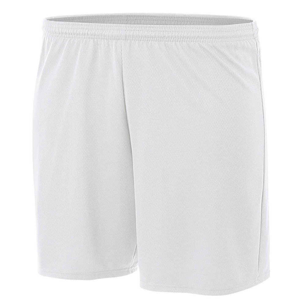 A4 Drop Ship Youth Seven Inch Inseam Power Mesh Practice Short, Medium, White