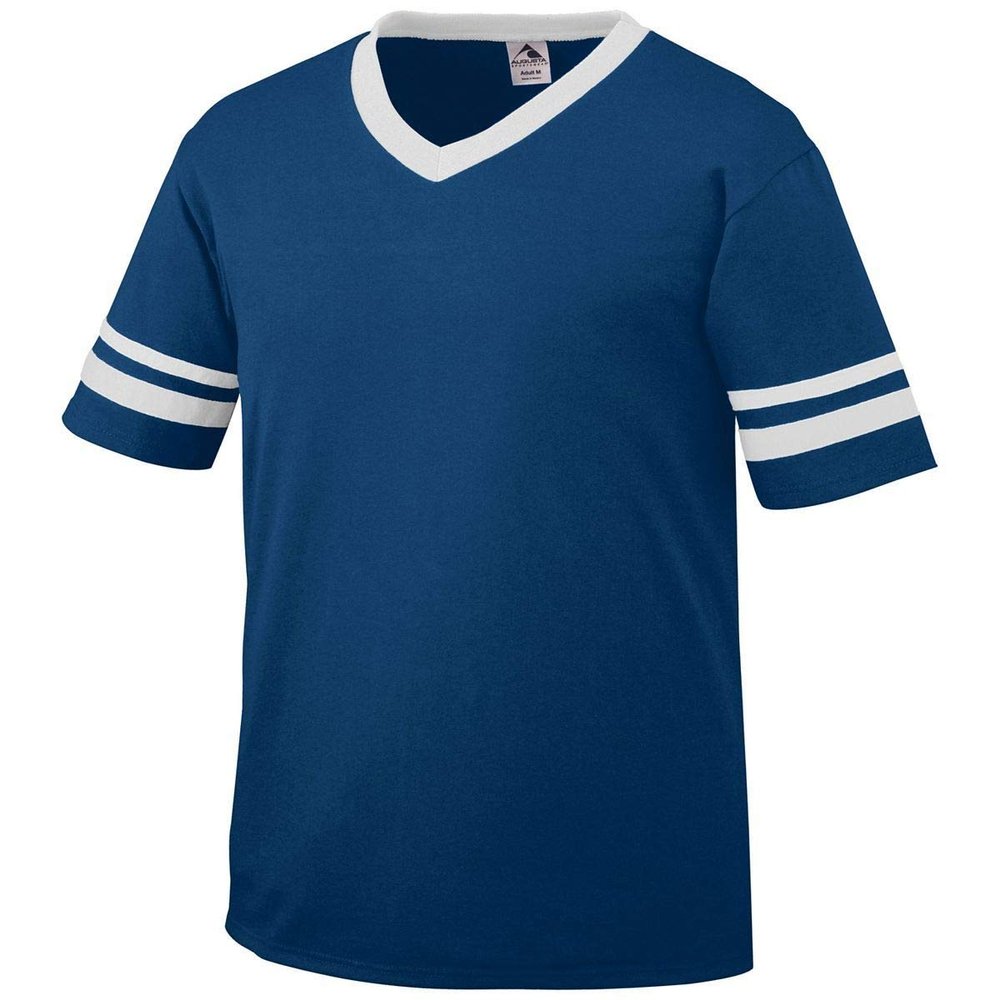 Augusta Sportswear Sleeve Stripe Jersey, Large, Navy/White