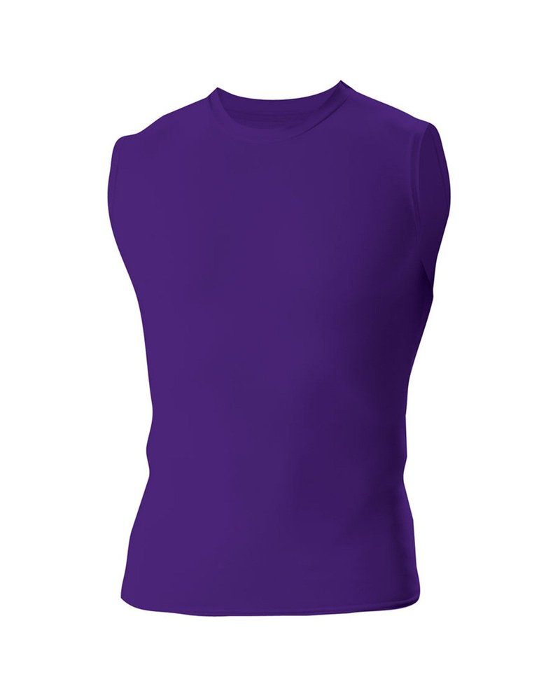 A4 Drop Ship Adult Compression Muscle Tee, Large, Purple
