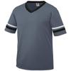 Augusta Sportswear Sleeve Stripe Jersey, Large, Graphite/BLK/WHT view 1