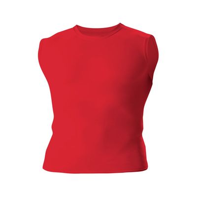 A4 Drop Ship Adult Compression Muscle Tee, Medium, Scarlet