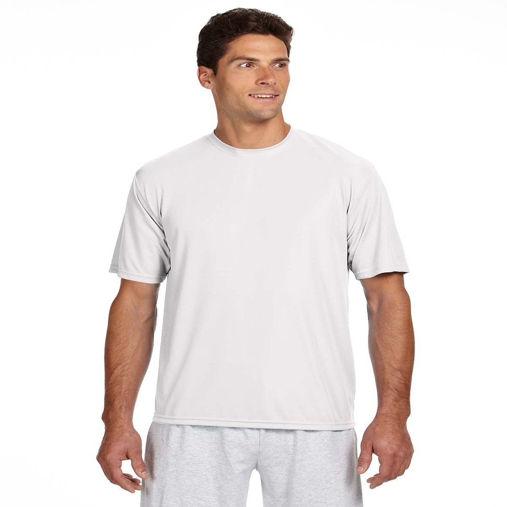 A4 Shorts Sleeve Cooling Performance Crew Shirt (N3142)- WHITE,4XL