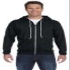 Anvil Full-Zip Hooded Fleece, Medium, BLACK view 1