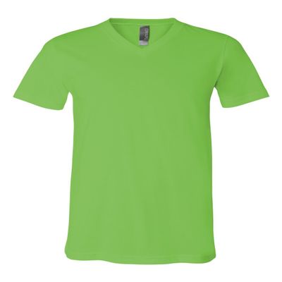 Bella + Canvas Unisex Jersey Short-Sleeve V-Neck T-Shirt, XS, NEON GREEN