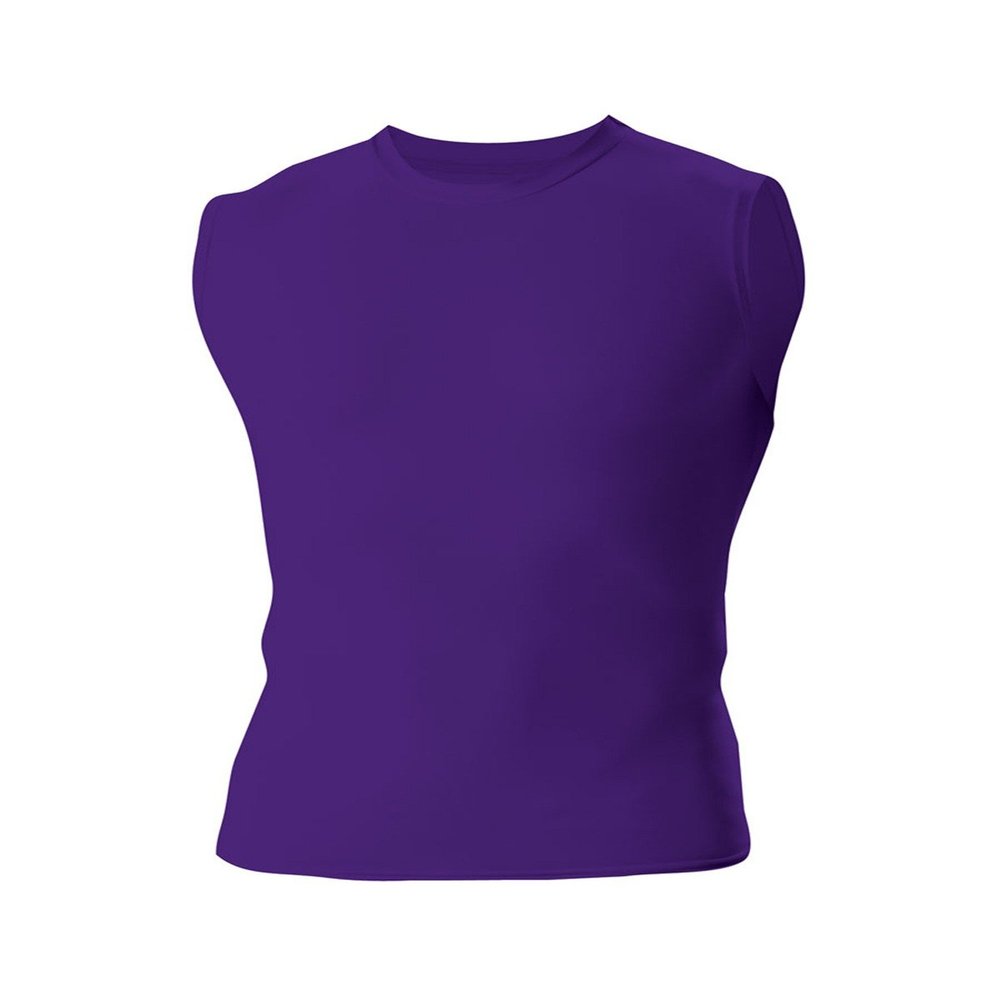A4 Drop Ship Adult Compression Muscle Tee, 2XL, Purple