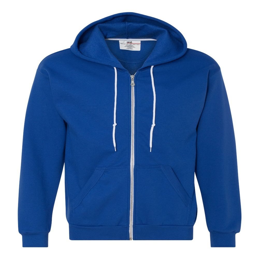 Anvil Full Zip Hooded Fleece (71600) Royal Blue, 2XL