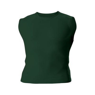 A4 Drop Ship Adult Compression Muscle Tee, 3XL, Forest Green