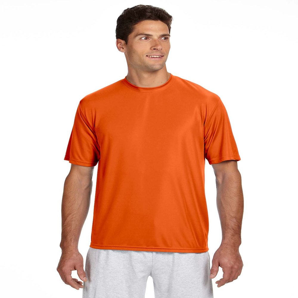 A4 Short-Sleeve Cooling Performance Crew Neck T-Shirt, 4XL, Athletic Orange