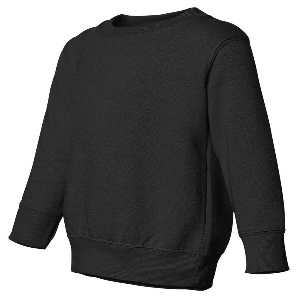 RABBIT SKINS Toddler's 7.5 oz. Fleece Sweatshirt, 2T, Black