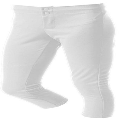 A4 Drop Ship Girls Elastic Bottom Softball Pant, Small, White