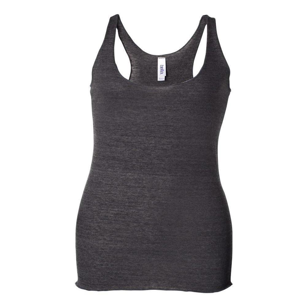 Bella + Canvas Ladies Triblend Racerback Tank, XL, CHAR-BLACK TRIB