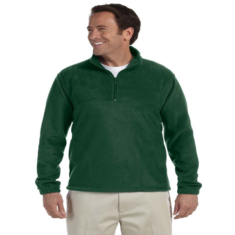 Harriton 8 oz. Quarter-Zip Fleece Pullover, 2XL, HUNTER