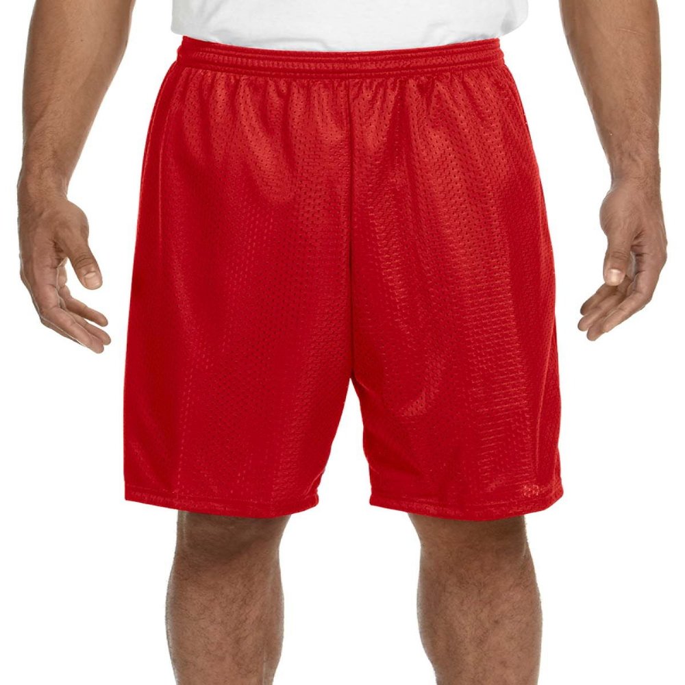 A4 Nine Inch Inseam Mesh Short, Large, Scarlet
