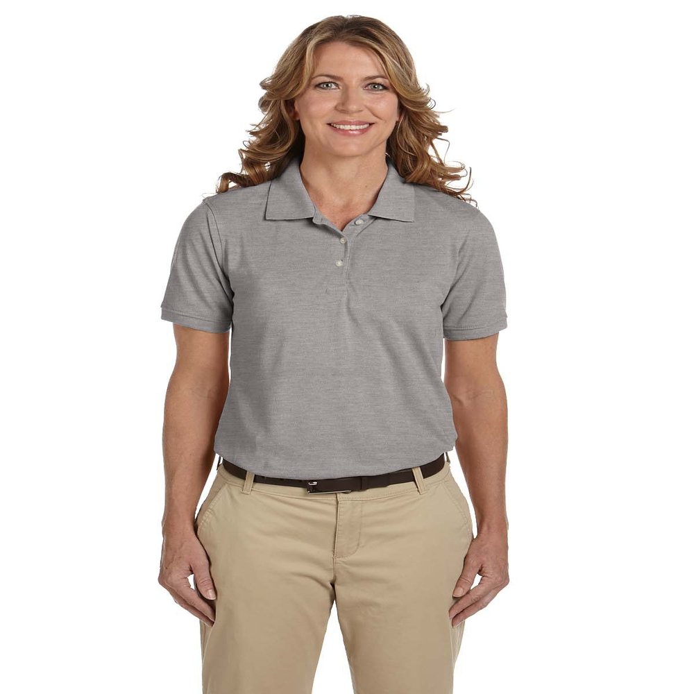 Harriton Ladies 5.6 oz. Easy Blend Polo, 3XL, GREY HEATHER
