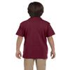 Harriton Youth Ringspun Cotton Piqu Short-Sleeve Polo, Medium, Wine view 2