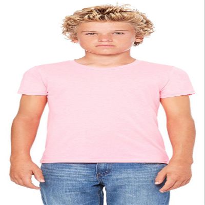 BELLA+CANVAS Youth Jersey Short-Sleeve T-Shirt, Small, NEON Pink