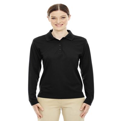 Ash City Core 365 Pinnacle Ladies Performance Pique Polo Shirt, Black 703, XX-Large