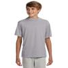 A4 Youth Short-Sleeve Cooling Performance Crew, Large, Silver view 1