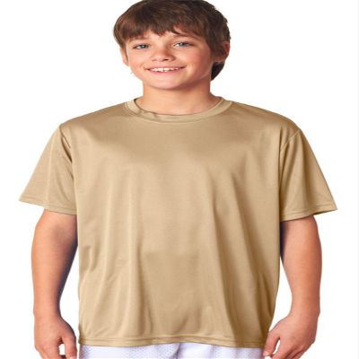 A4 Youth Short-Sleeve Cooling Performance Crew, Large, Vegas Gold
