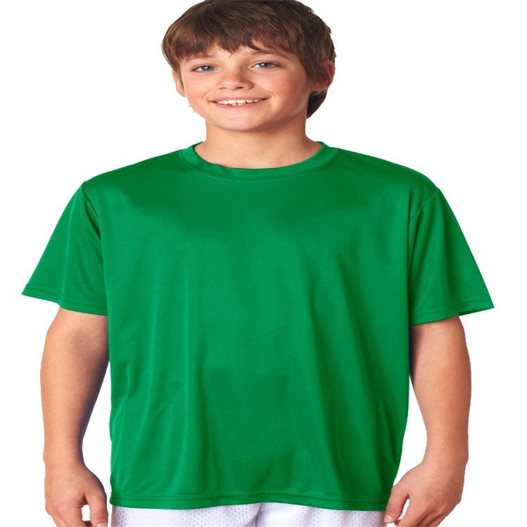 A4 Youth Short-Sleeve Cooling Performance Crew, Large, KELLY