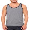 Canvas Bella Comfort Scoop-Neck Jersey Tank Top, Deep Hthr/Blk, Large view 1