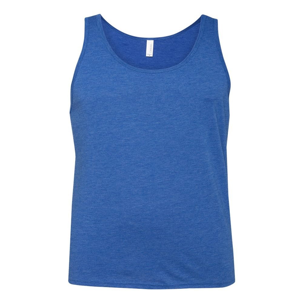 Canvas Bella Comfort Scoop-Neck Jersey Tank Top, Royal Triblend, Large