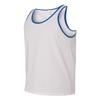 Canvas Bella Comfort Scoop-Neck Jersey Tank Top, Wht/True Royal, Small view 3