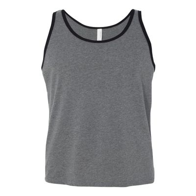 Canvas Bella Comfort Scoop-Neck Jersey Tank Top, Deep Hthr/Blk, Medium