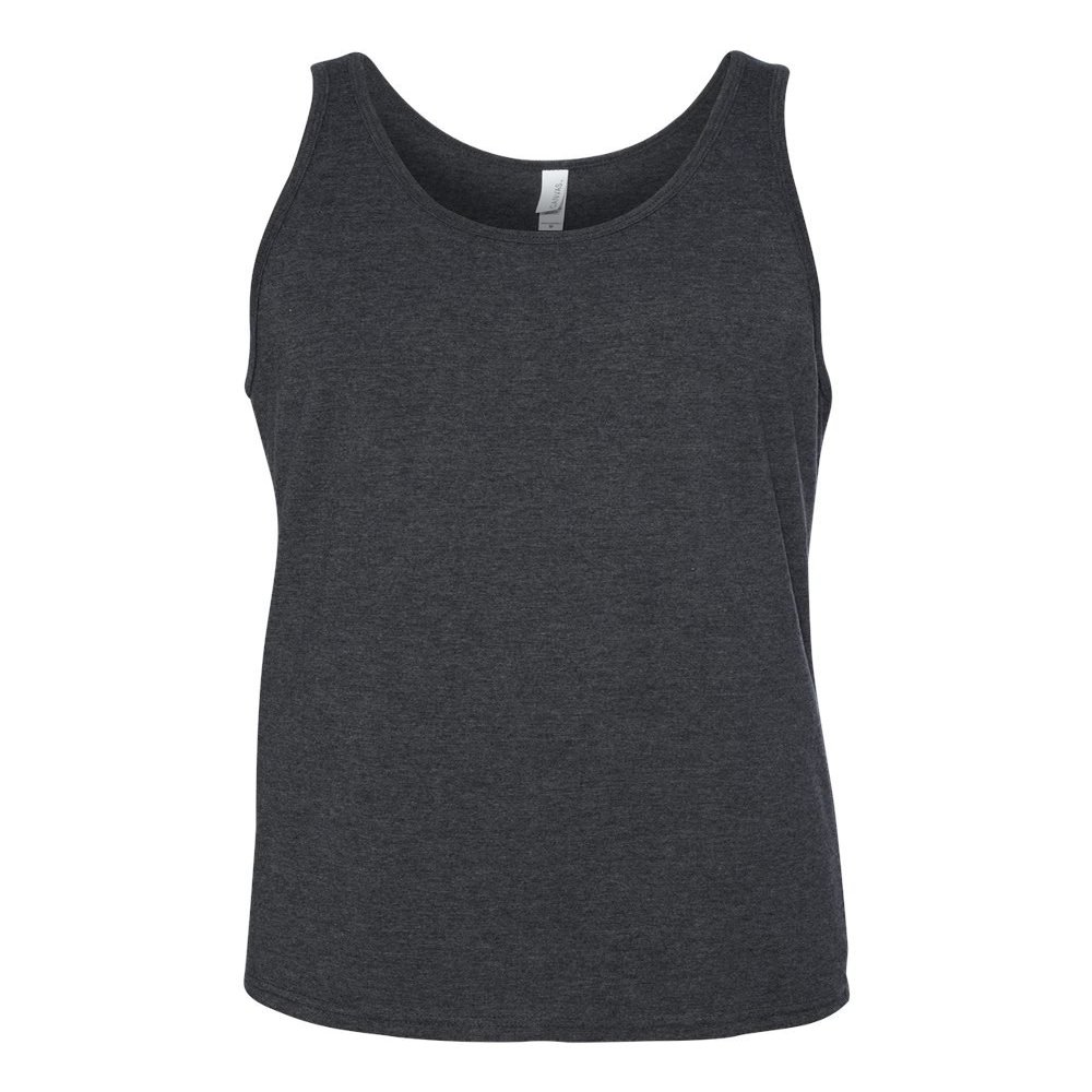Canvas Bella Comfort Scoop-Neck Jersey Tank Top, Dark Grey HTHR, Medium